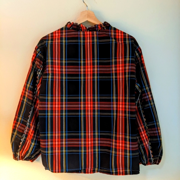 Scalloped tie-neck in Stewart Tartan - Picture 2 of 10